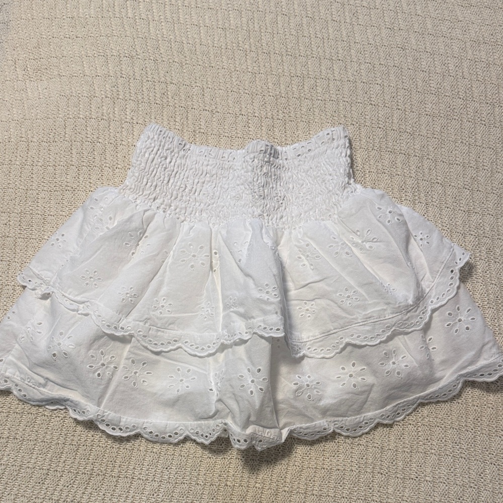 H&M White Smocked Skirt